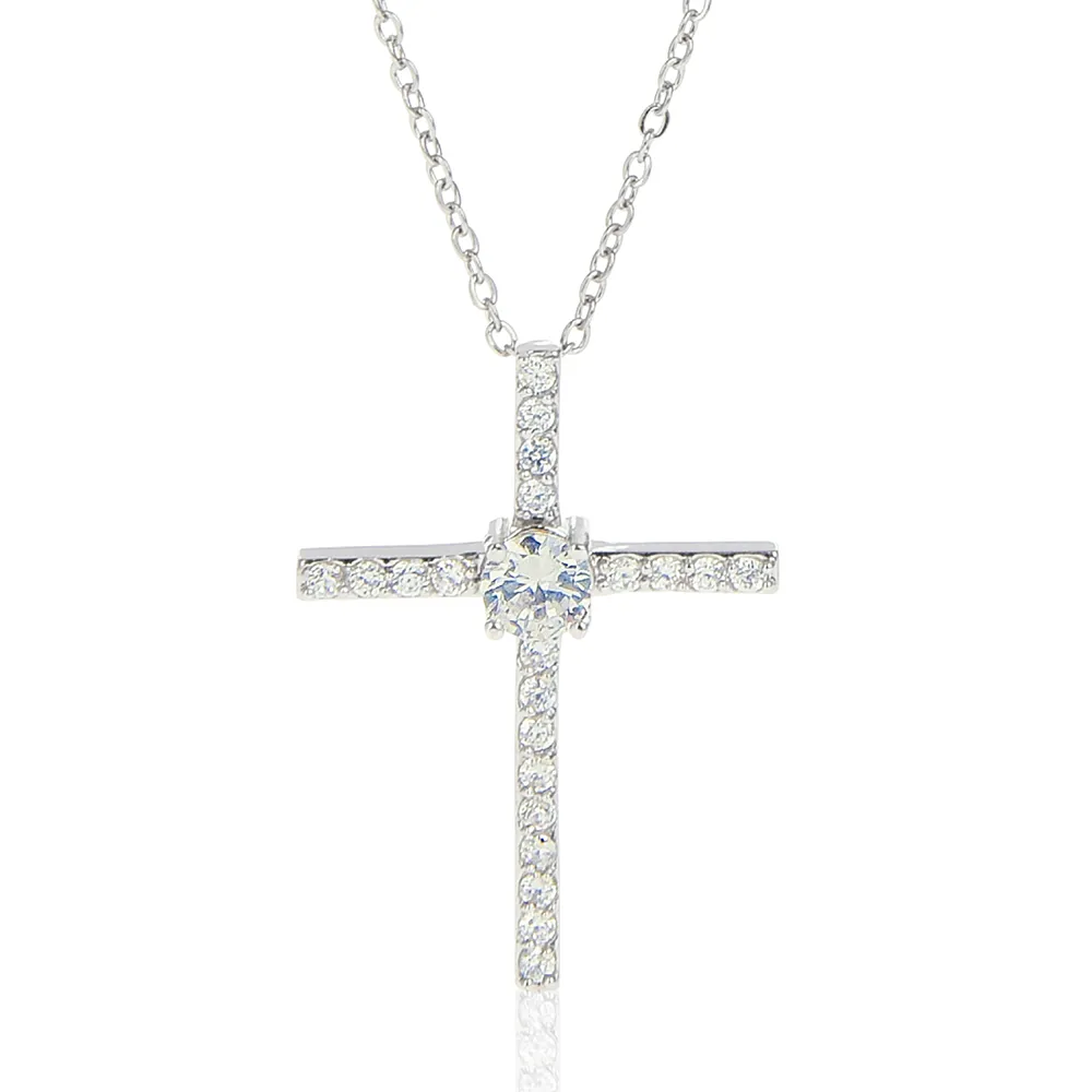 Happy Easter - Dazzling Cubic Zirconia Cross Necklace