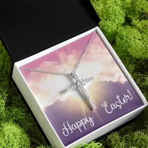 Happy Easter - Dazzling Cubic Zirconia Cross Necklace
