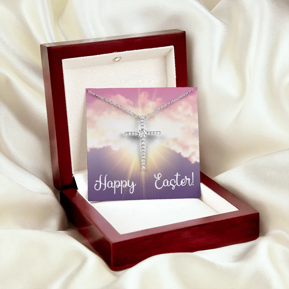 Happy Easter - Dazzling Cubic Zirconia Cross Necklace