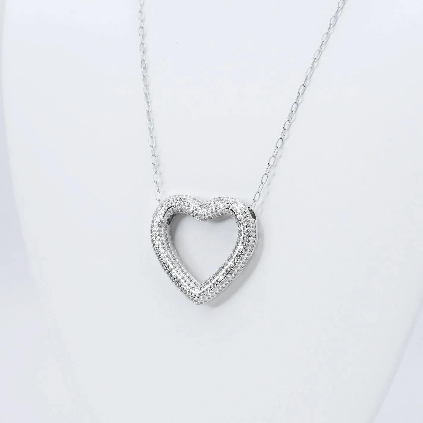 Heart OutlineSilver Necklace