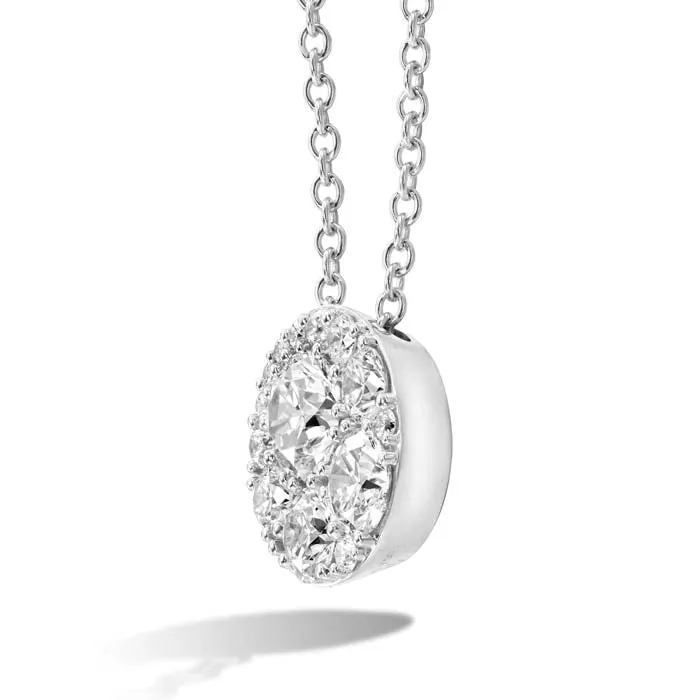 Hearts On Fire .46-.56CTW Tessa Diamond Circle Pendant in 18K White Gold