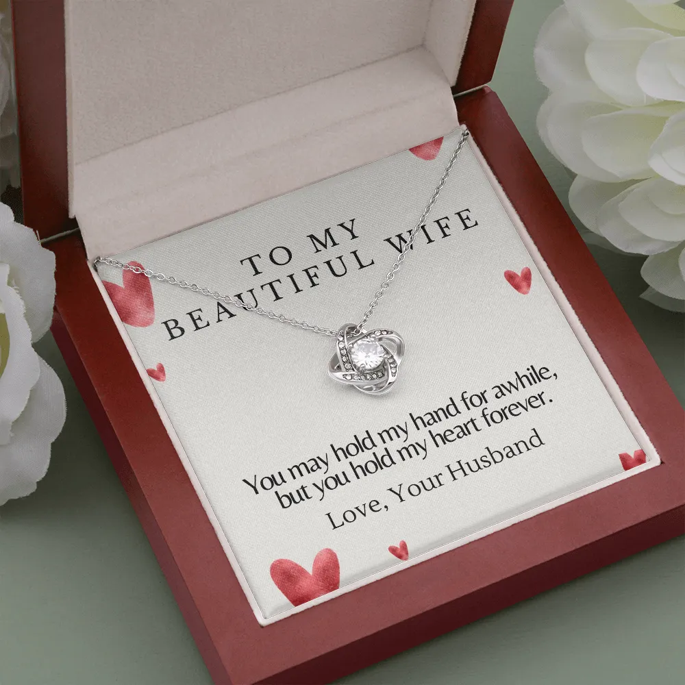 Hold my heart forever-Love Knot Necklace For Wife