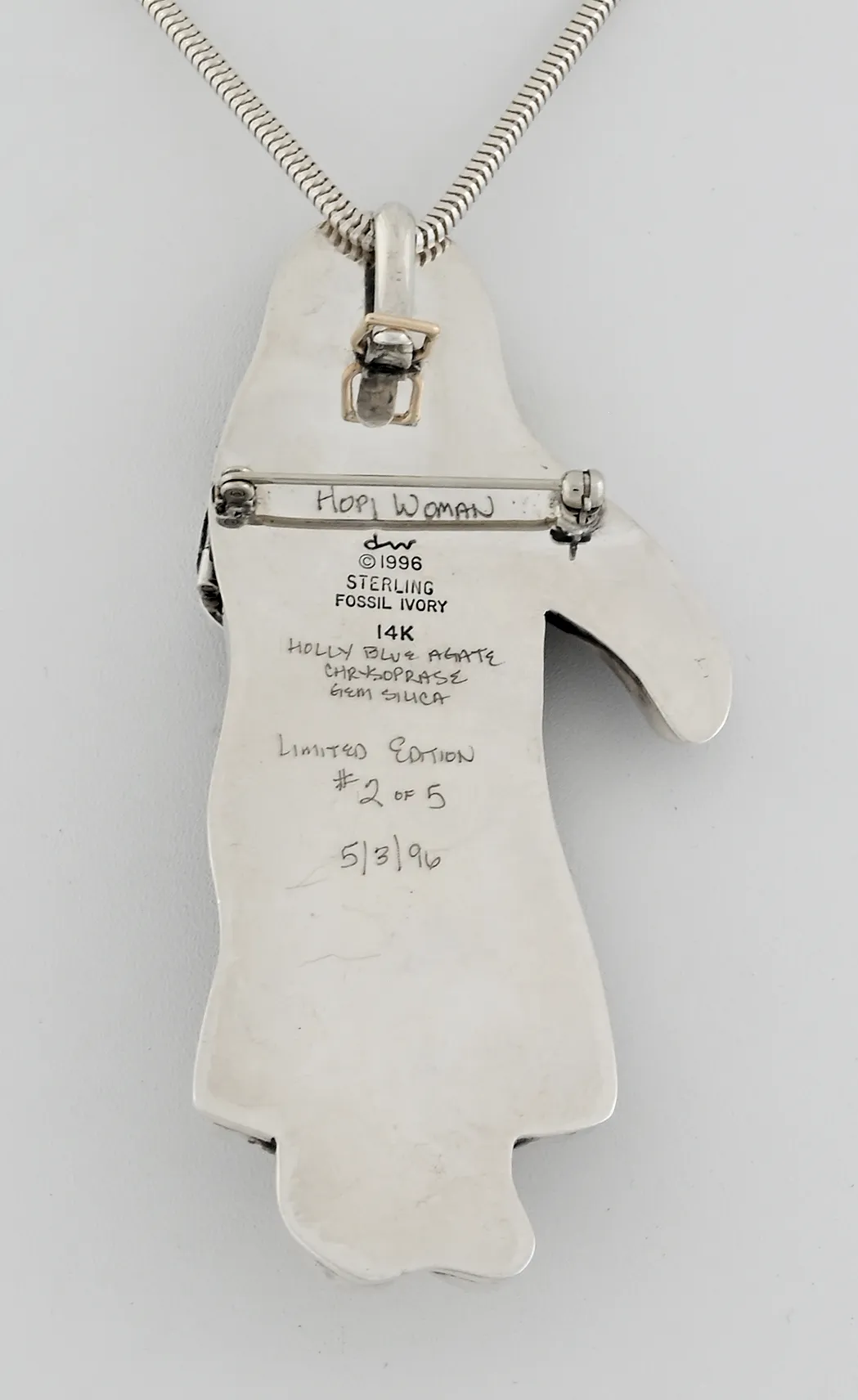 Hopi Woman Pin/Pendant (1996) by Denise and Samuel Wallace