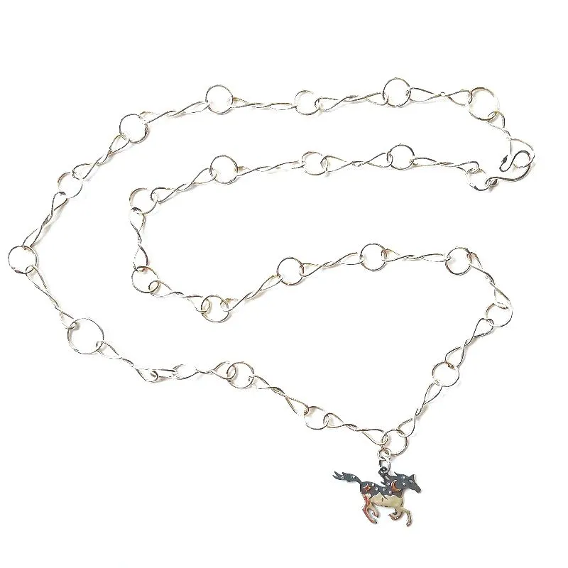 Horse Bit Living Links Necklace with Flying Horse Charm