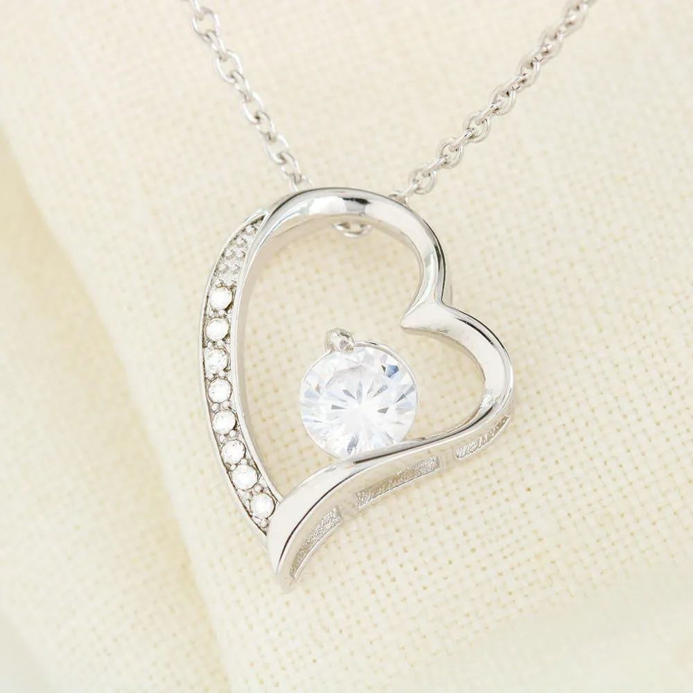 I love and support you-Forever Love Heart Necklace for Daughter, From Mom