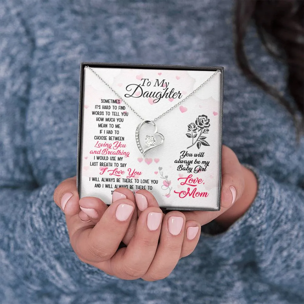 I love and support you-Forever Love Heart Necklace for Daughter, From Mom