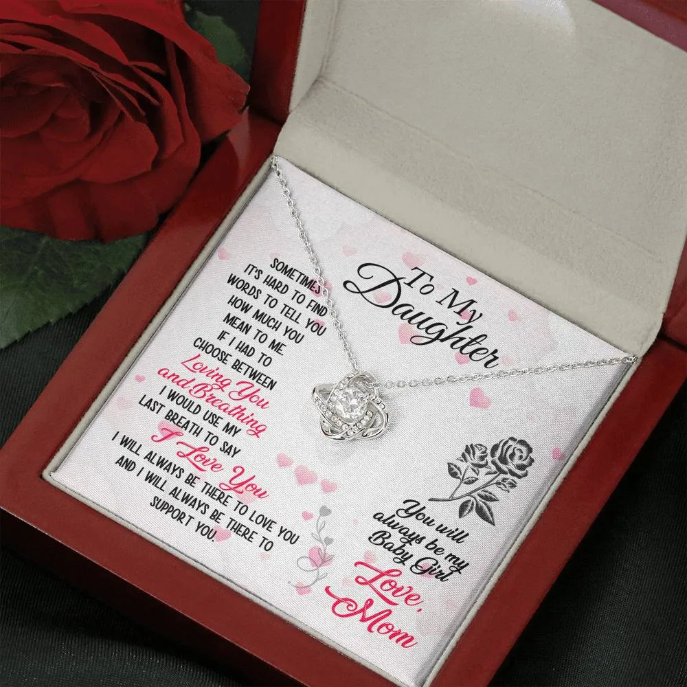 I love and support you-Love Knot Necklace for Daughter From Mom