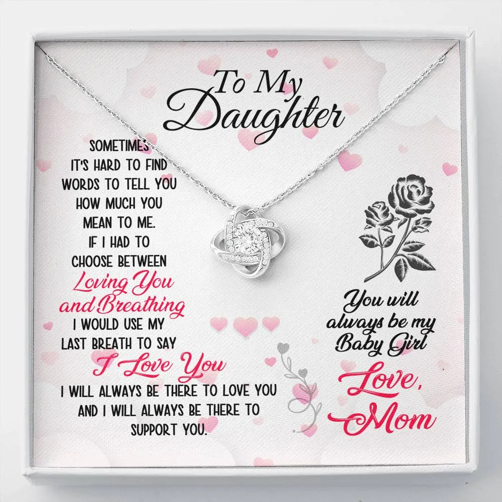 I love and support you-Love Knot Necklace for Daughter From Mom