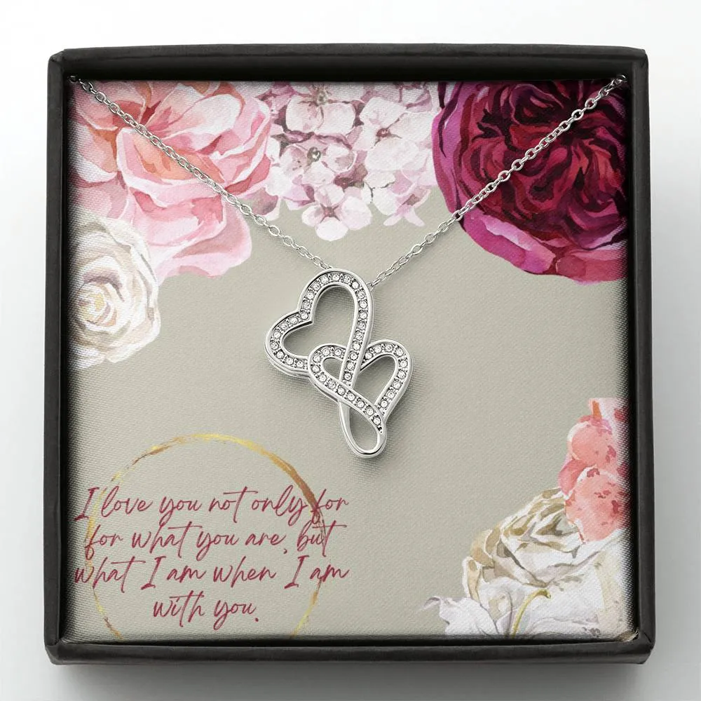 I love being with you-Double Hearts Necklace for Wife, Girlfriend