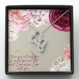 I love being with you-Double Hearts Necklace for Wife, Girlfriend