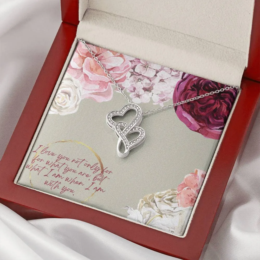 I love being with you-Double Hearts Necklace for Wife, Girlfriend