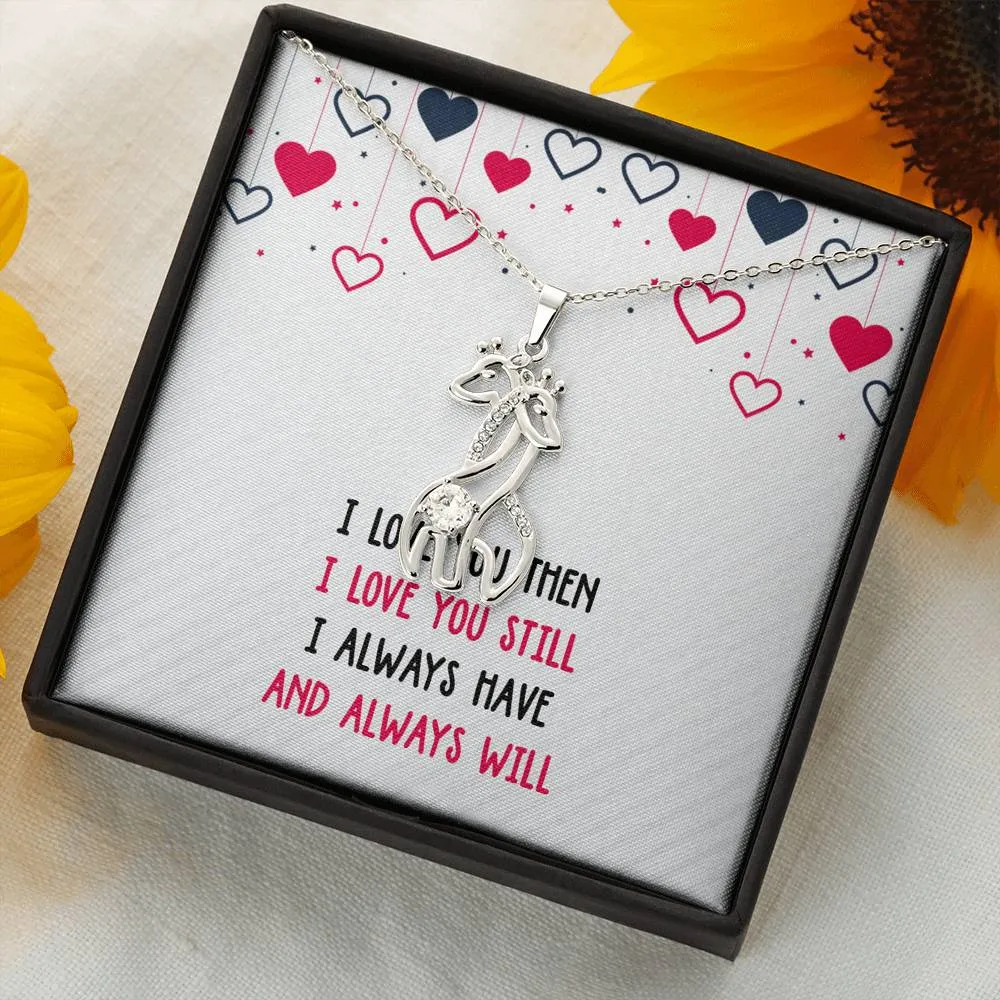 I Love You Then Giraffe Necklace