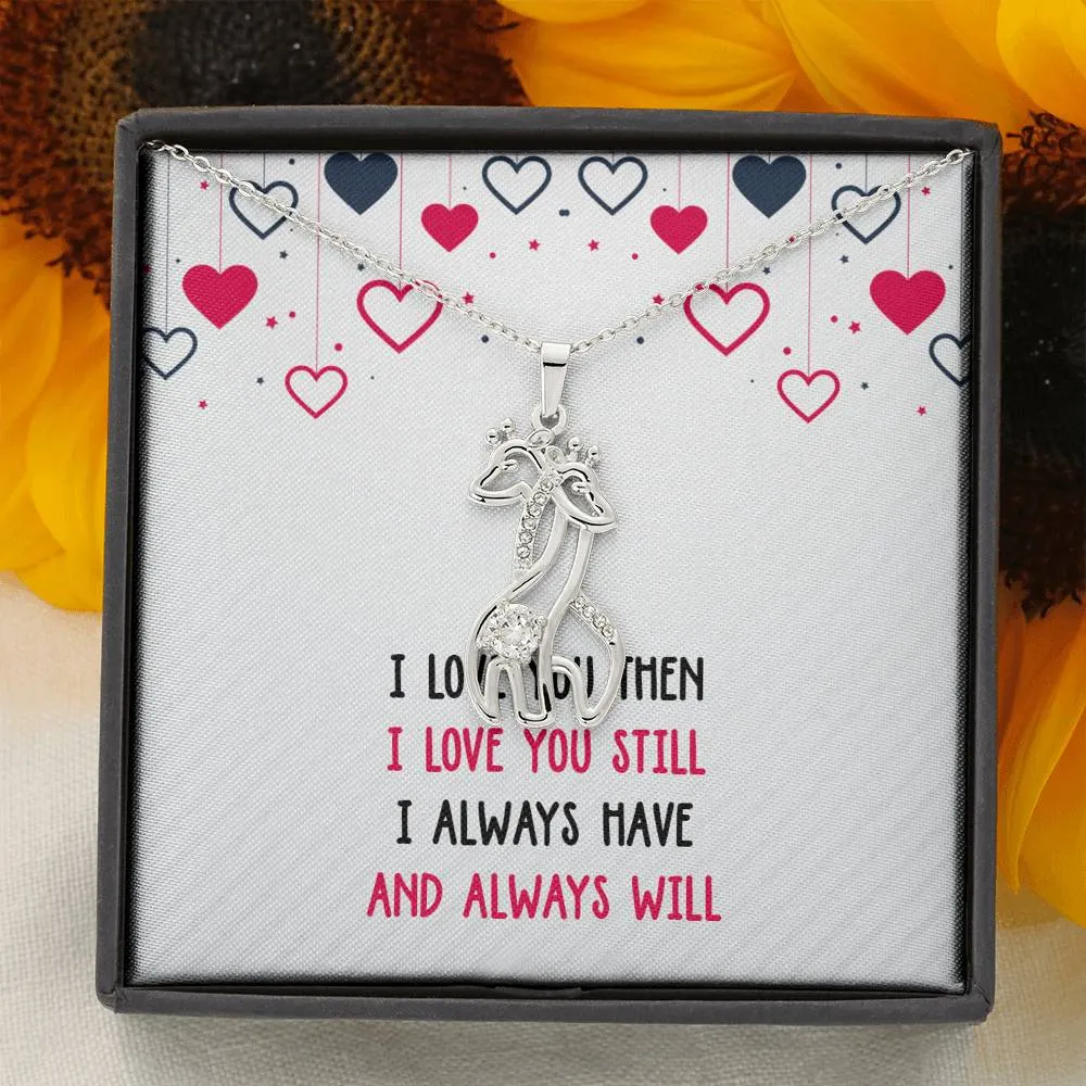 I Love You Then Giraffe Necklace