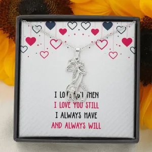 I Love You Then Giraffe Necklace