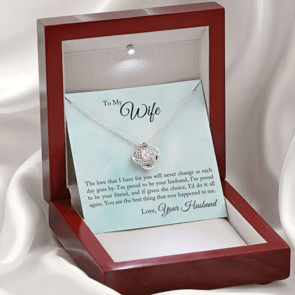 I’m proud to be your husband-Love Knot Necklace for Wife