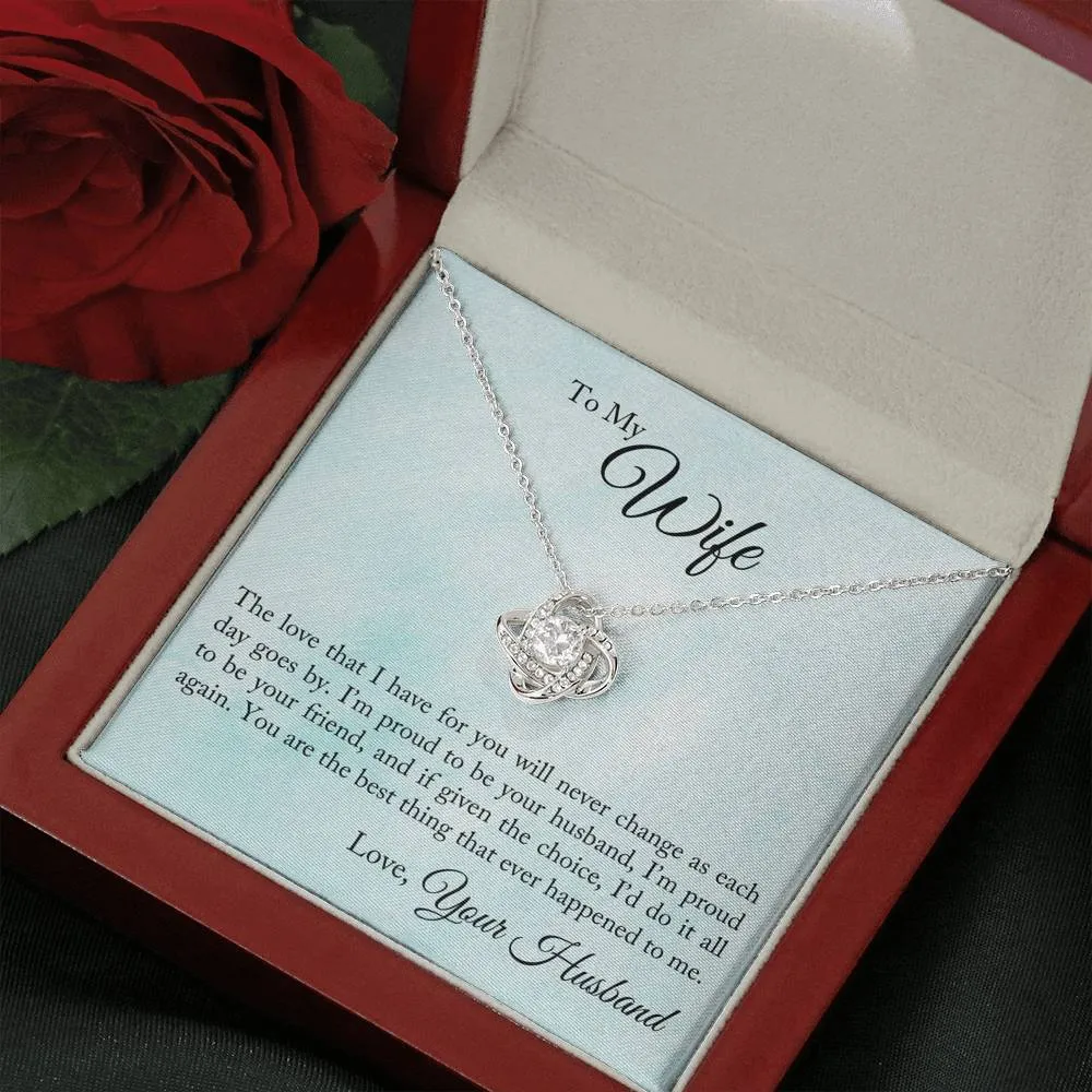 I’m proud to be your husband-Love Knot Necklace for Wife