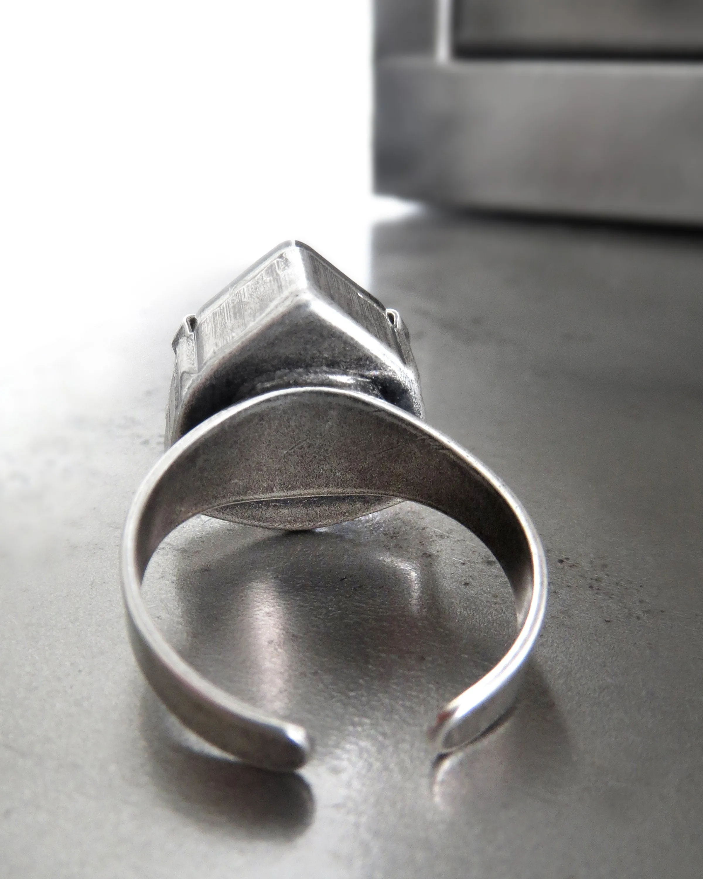 IMPERIAL - Sheer Silver Crystal Ring - Trilliant Crystal