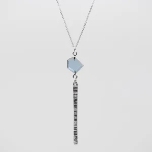 Iolite Diamond Drop Necklace - Silver
