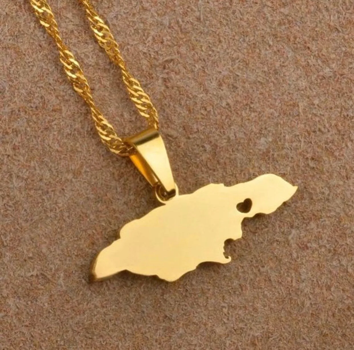 Jamaica necklace 2 piece set , gold Jamaica men necklace ,18k gold plated necklace set ,rastaferean necklace , reggae necklace