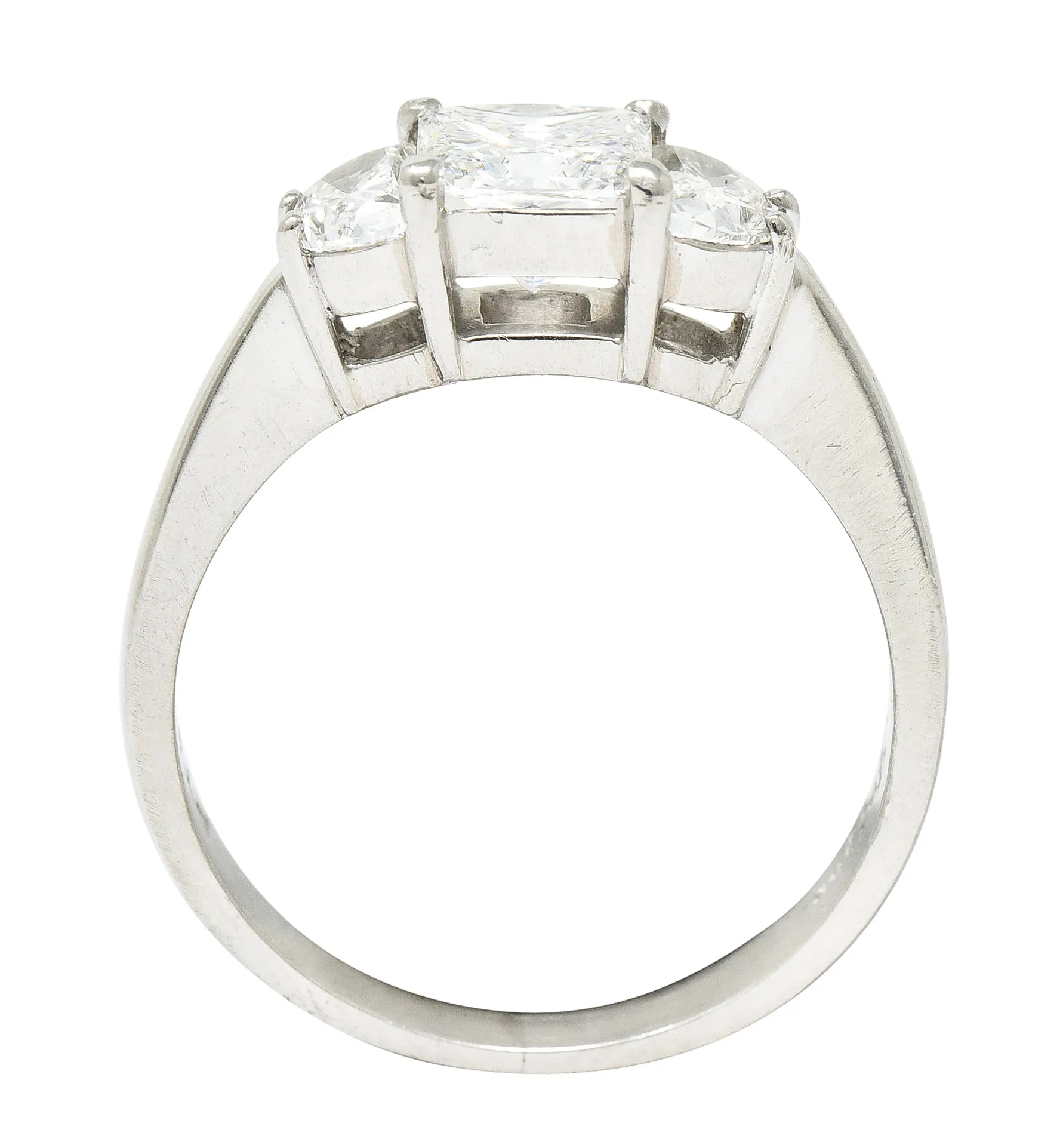 JB Star 1.55 CTW Princess Cut Diamond Platinum Engagement Ring GIA