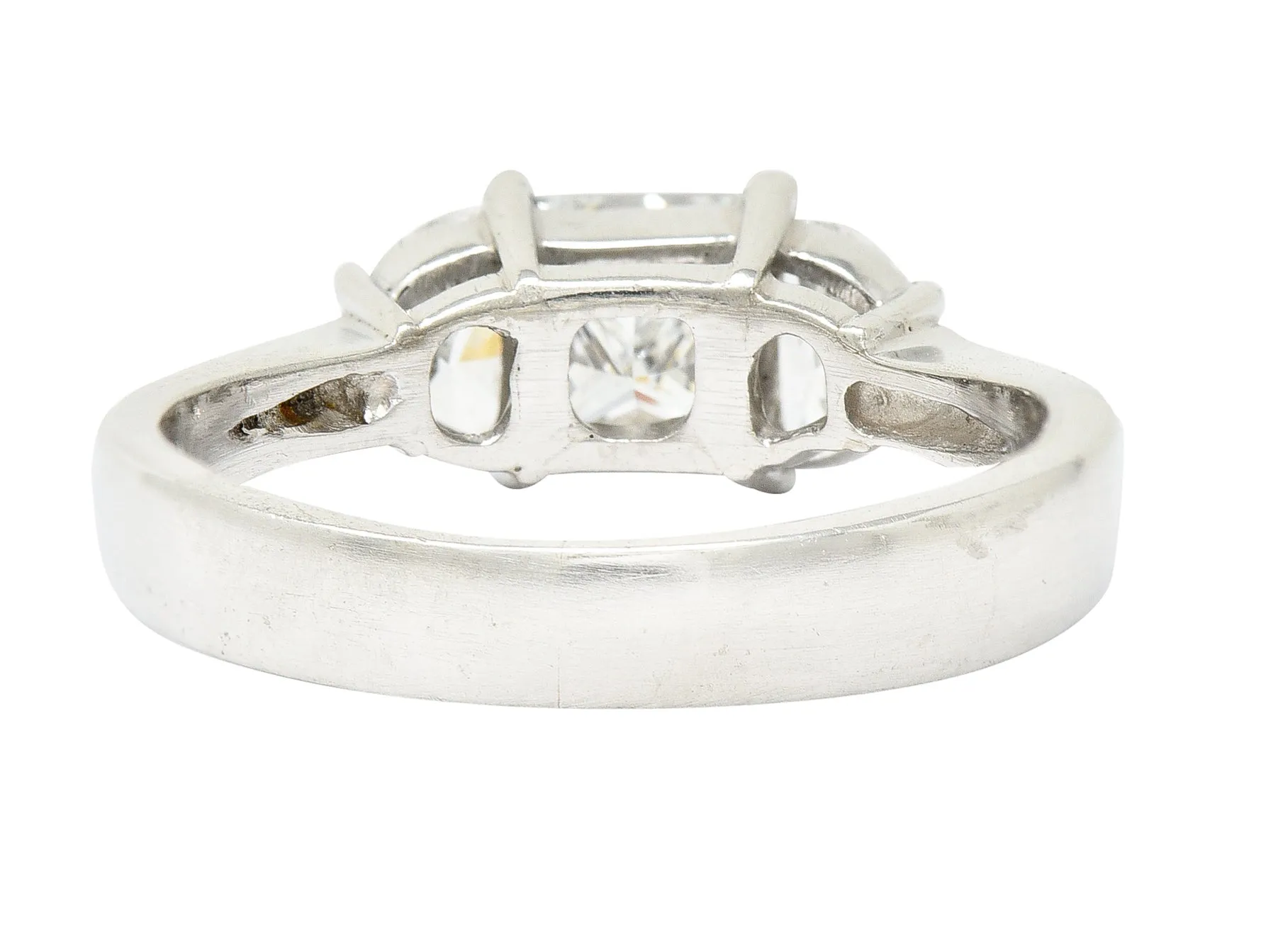JB Star 1.55 CTW Princess Cut Diamond Platinum Engagement Ring GIA
