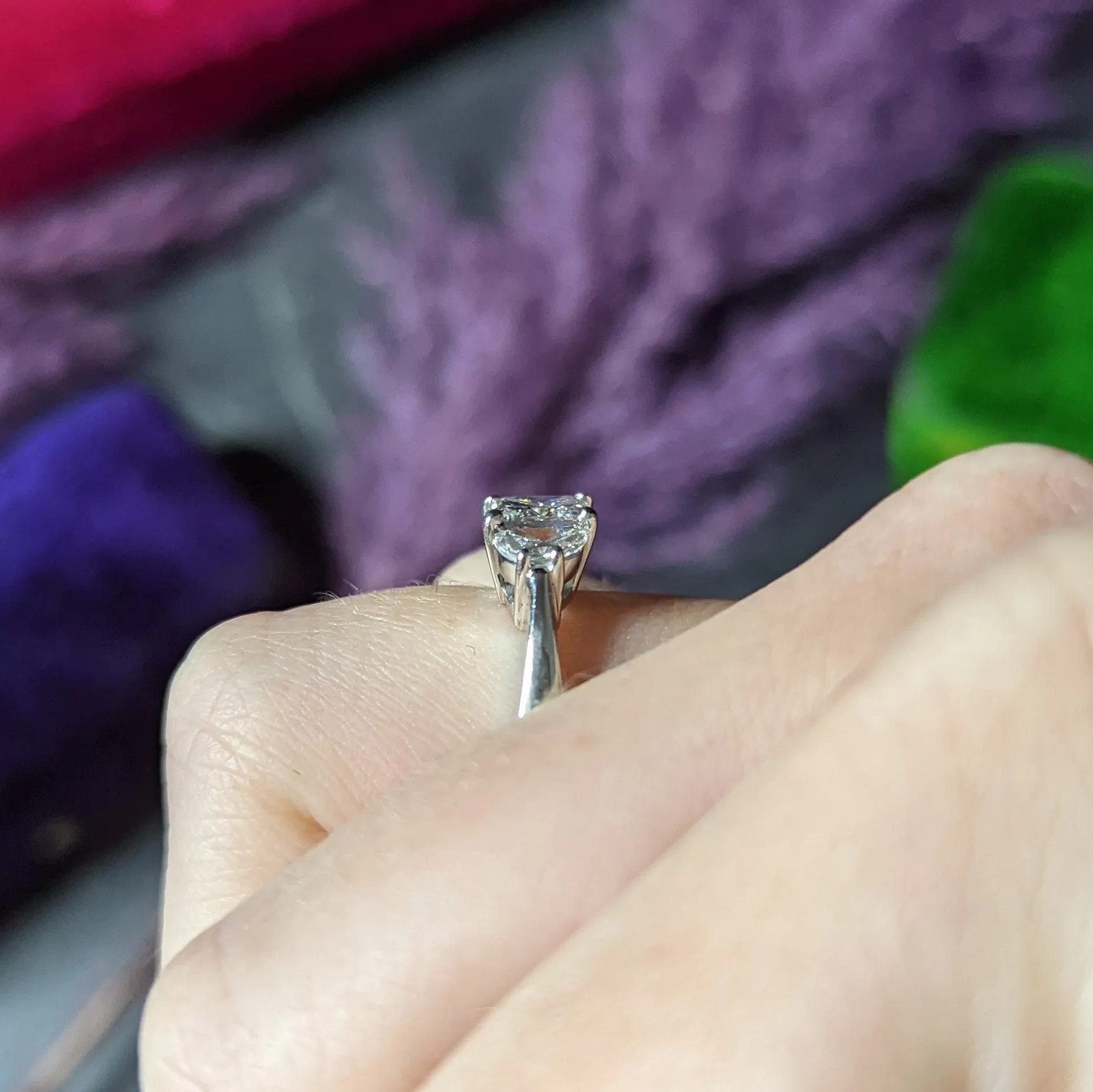 JB Star 1.55 CTW Princess Cut Diamond Platinum Engagement Ring GIA