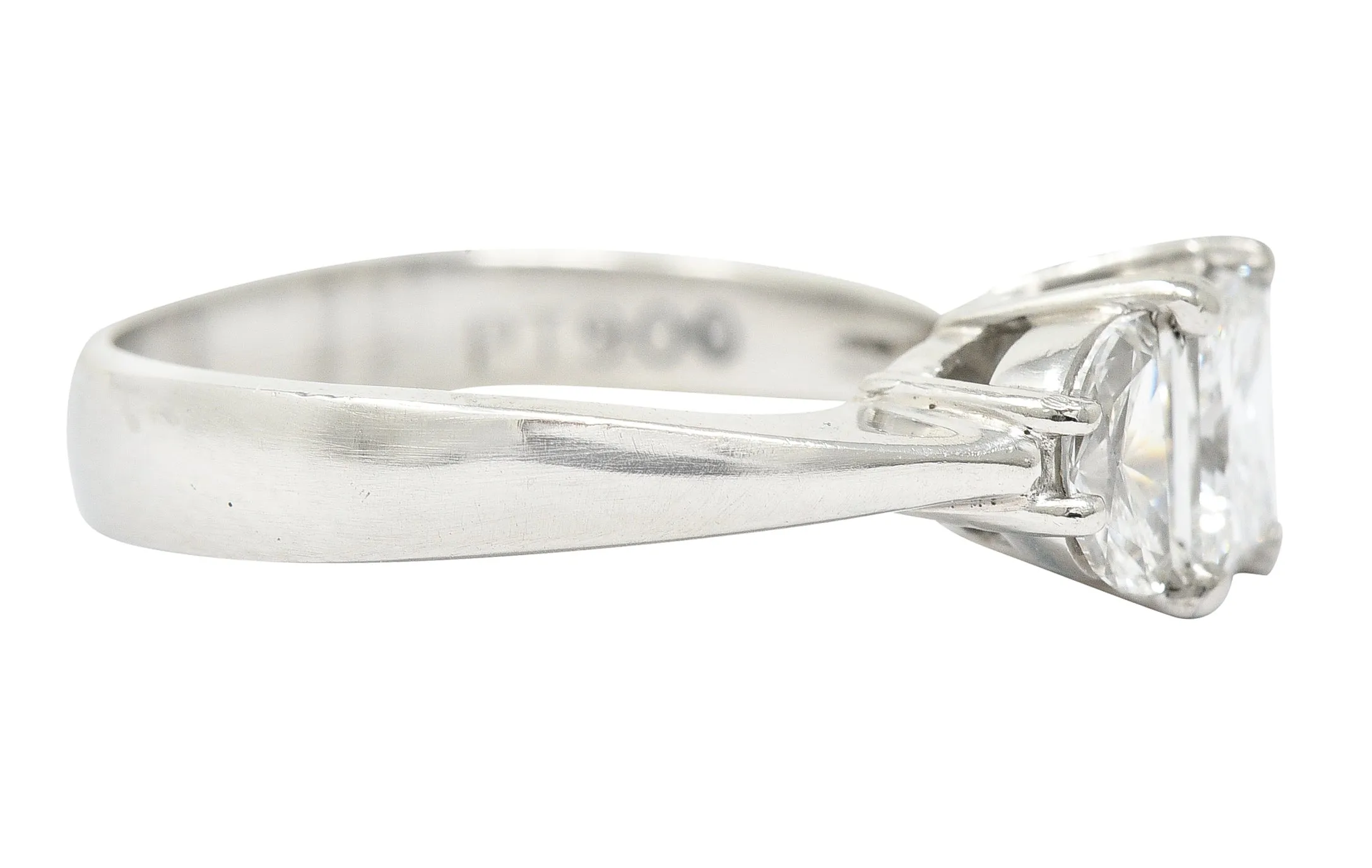 JB Star 1.55 CTW Princess Cut Diamond Platinum Engagement Ring GIA