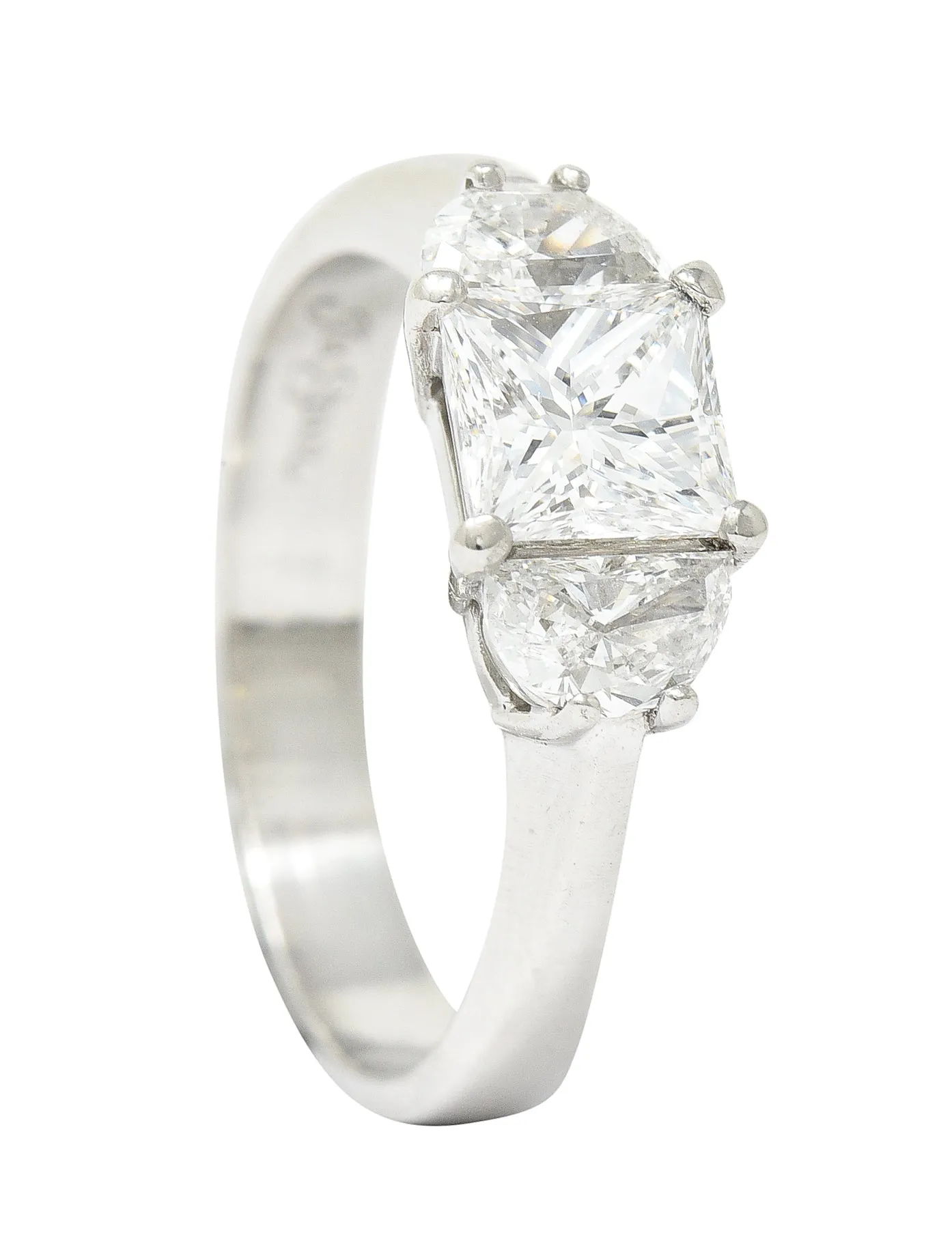 JB Star 1.55 CTW Princess Cut Diamond Platinum Engagement Ring GIA