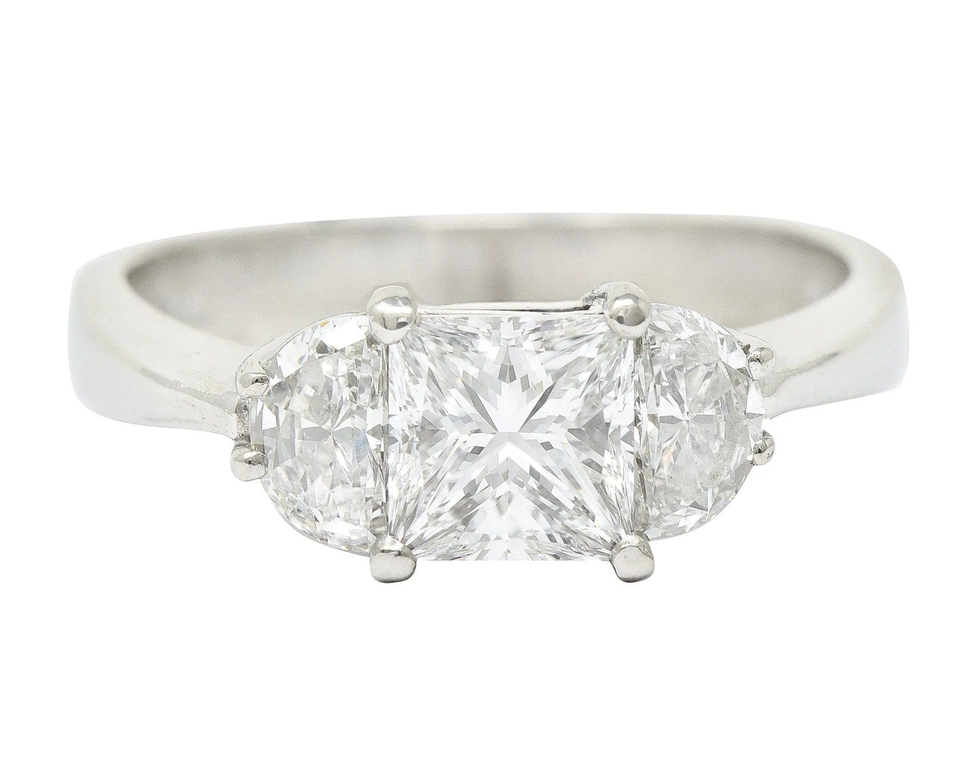 JB Star 1.55 CTW Princess Cut Diamond Platinum Engagement Ring GIA