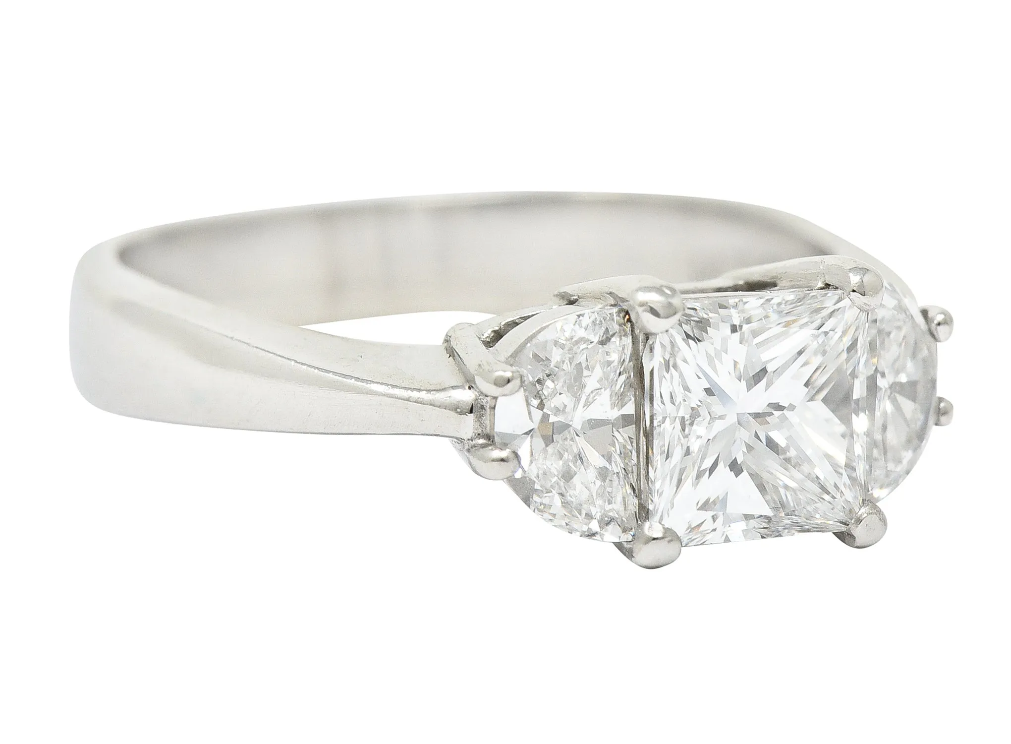 JB Star 1.55 CTW Princess Cut Diamond Platinum Engagement Ring GIA