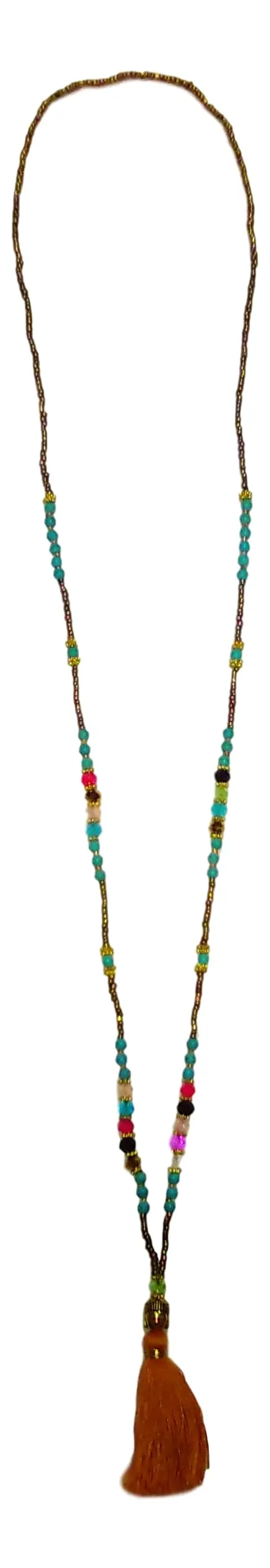 Jewelry - Colorful Mala Necklace with Buddha and small beads - Orange - SEPTEMBER PROMO