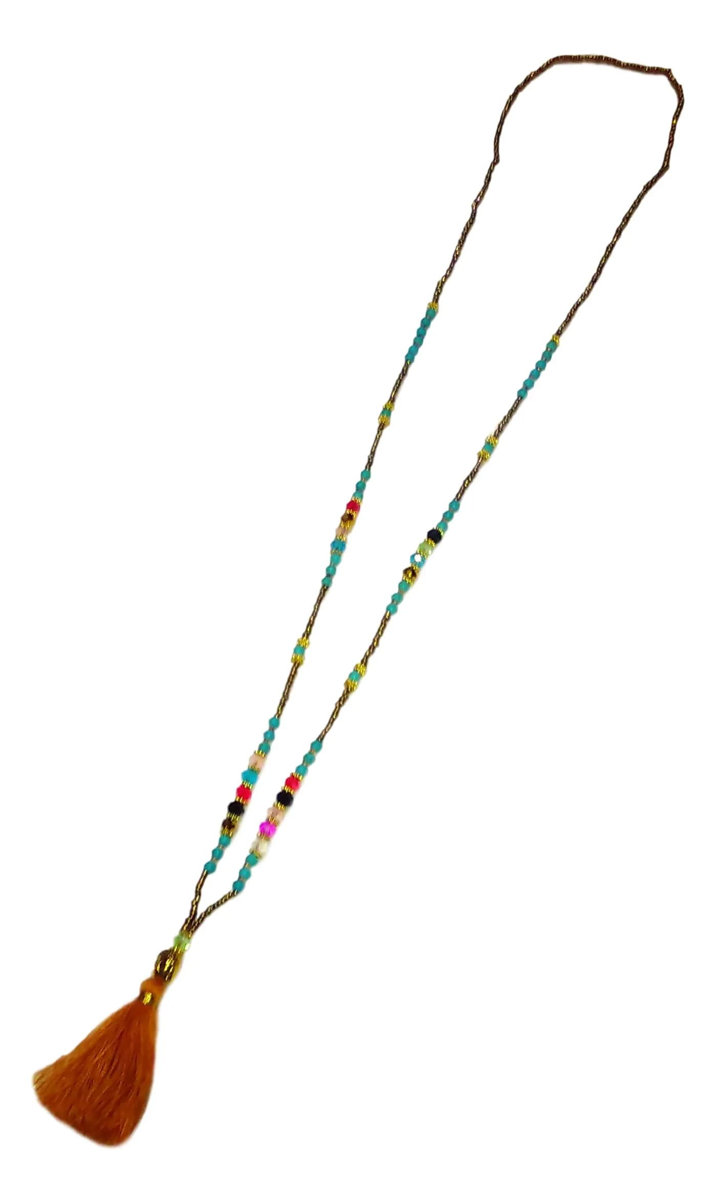Jewelry - Colorful Mala Necklace with Buddha and small beads - Orange - SEPTEMBER PROMO