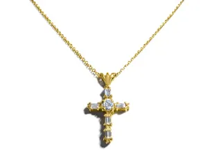 Ladies Diamond Cross Pendant Necklace
