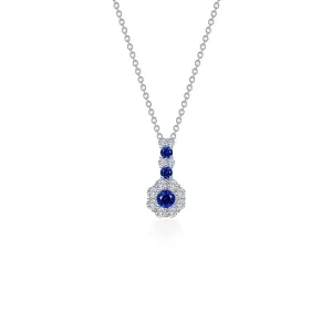 Lafonn Lab-grown Sapphire and Simulated Diamonds Flower Necklace (100450)