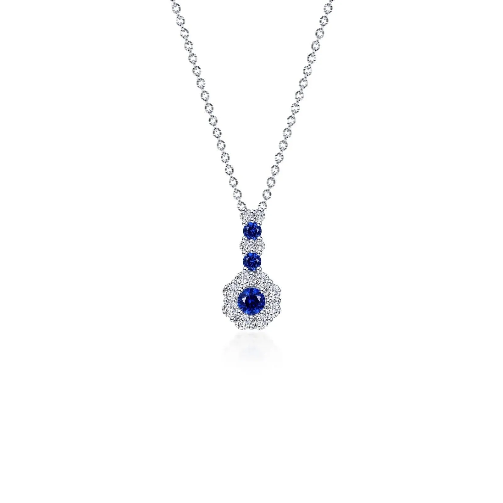 Lafonn Lab-grown Sapphire and Simulated Diamonds Flower Necklace (100450)