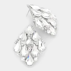 Large Clear Cluster Stud on Silver | 307530