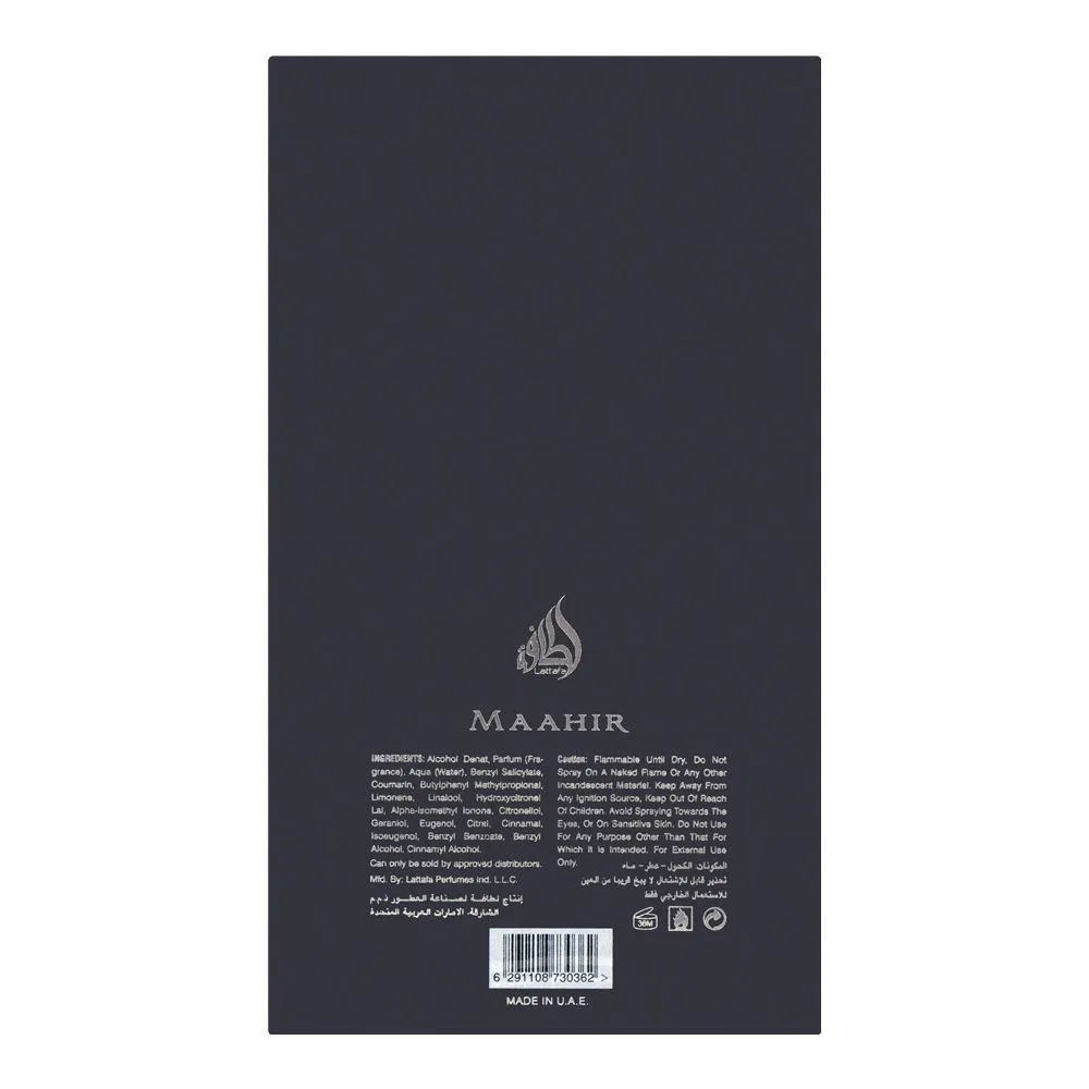 Lattafa Maahir Black Edition Eau De Parfum| United Arab Emirates| For Men and Women.
