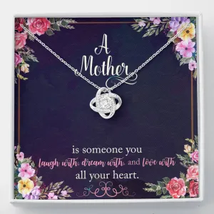 Laugh, dream & love-Love Knot Necklace for Mom