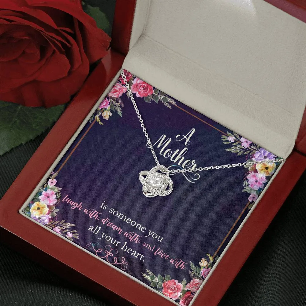 Laugh, dream & love-Love Knot Necklace for Mom
