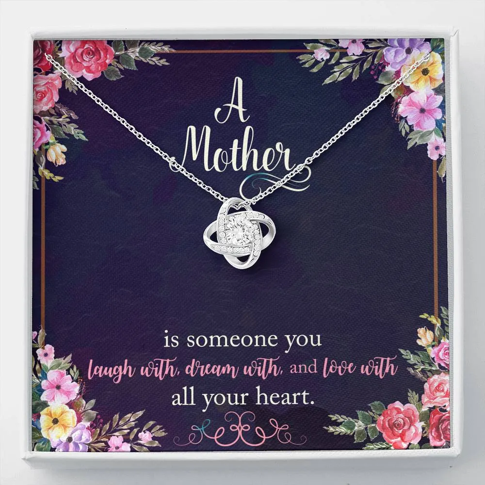 Laugh, dream & love-Love Knot Necklace for Mom