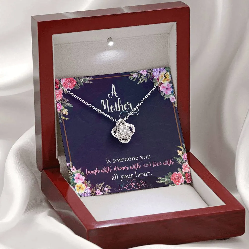 Laugh, dream & love-Love Knot Necklace for Mom