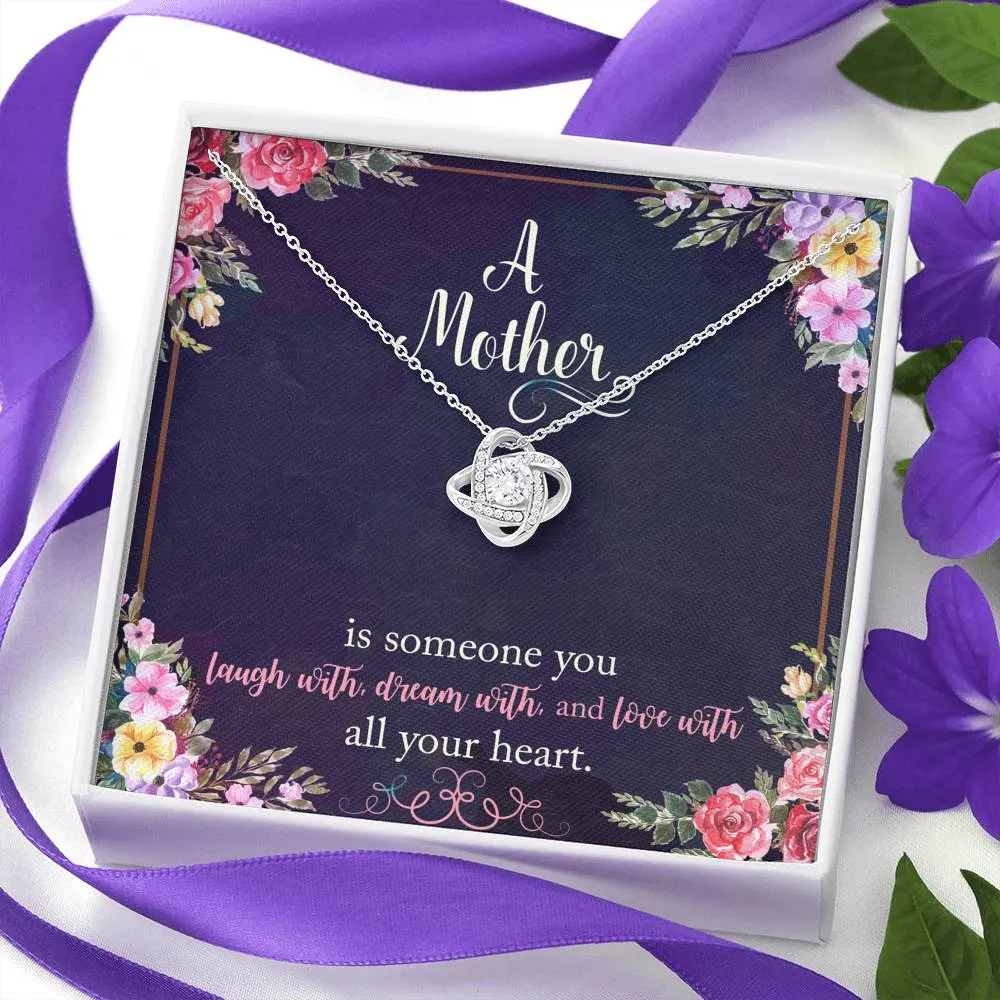 Laugh, dream & love-Love Knot Necklace for Mom