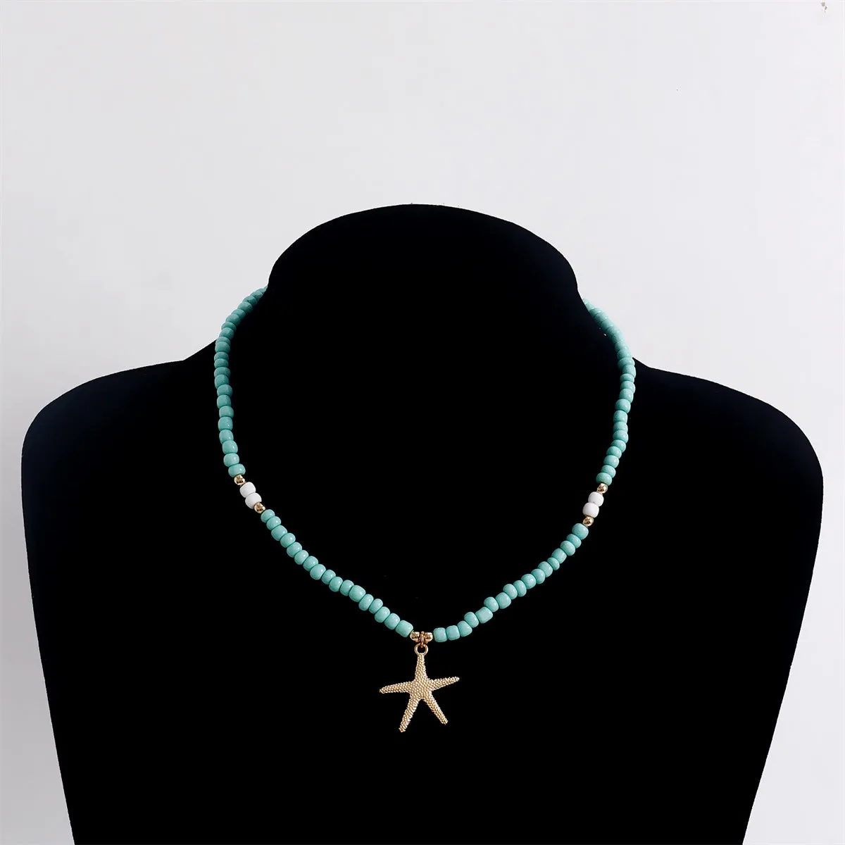 Light Green Howlite & 18K Gold-Plated Starfish Pendant Necklace