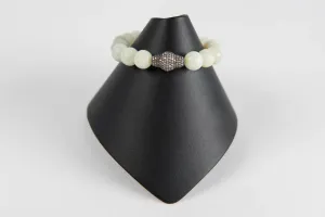 Light jade with pave diamond bead