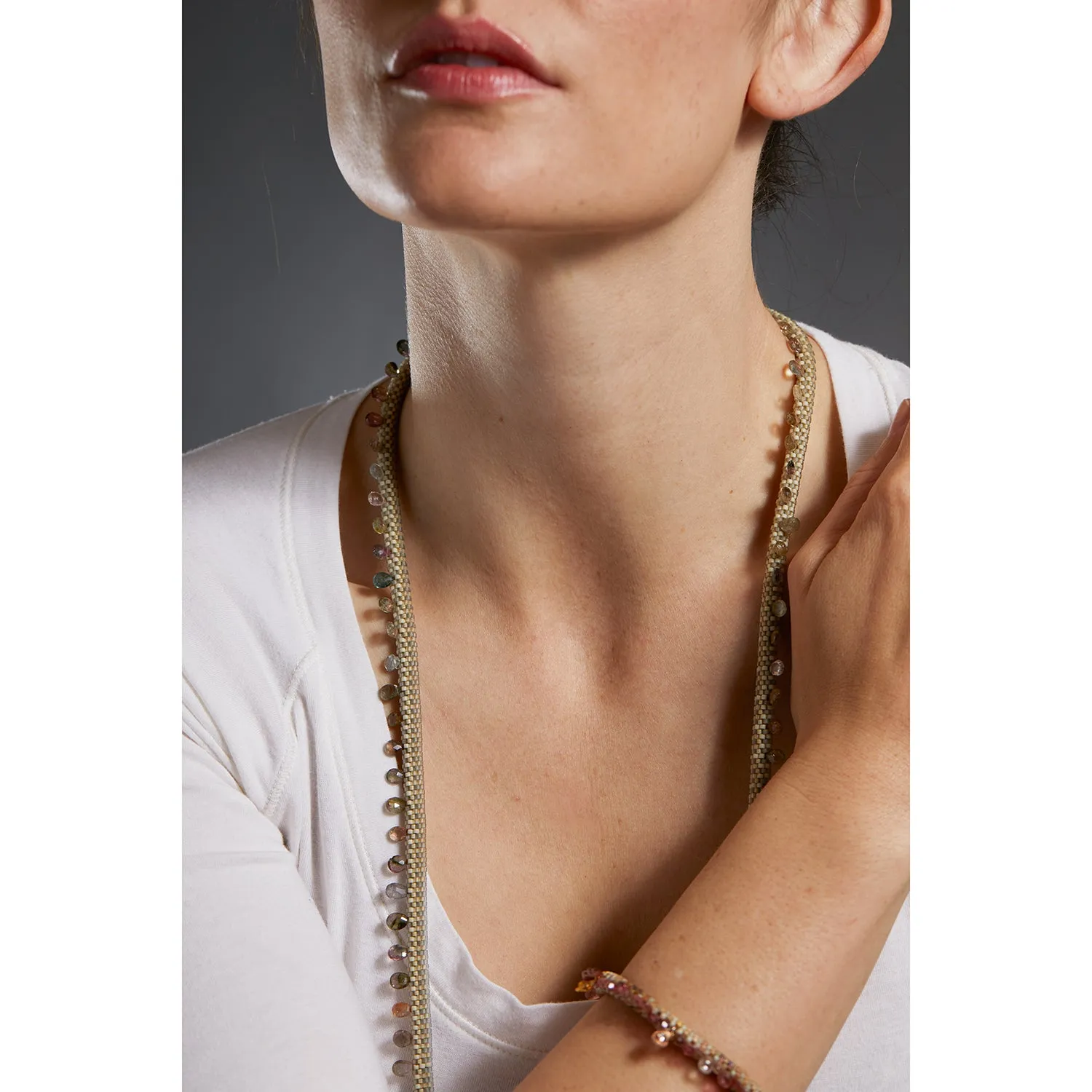 Light Tourmaline and Sapphire Necklace