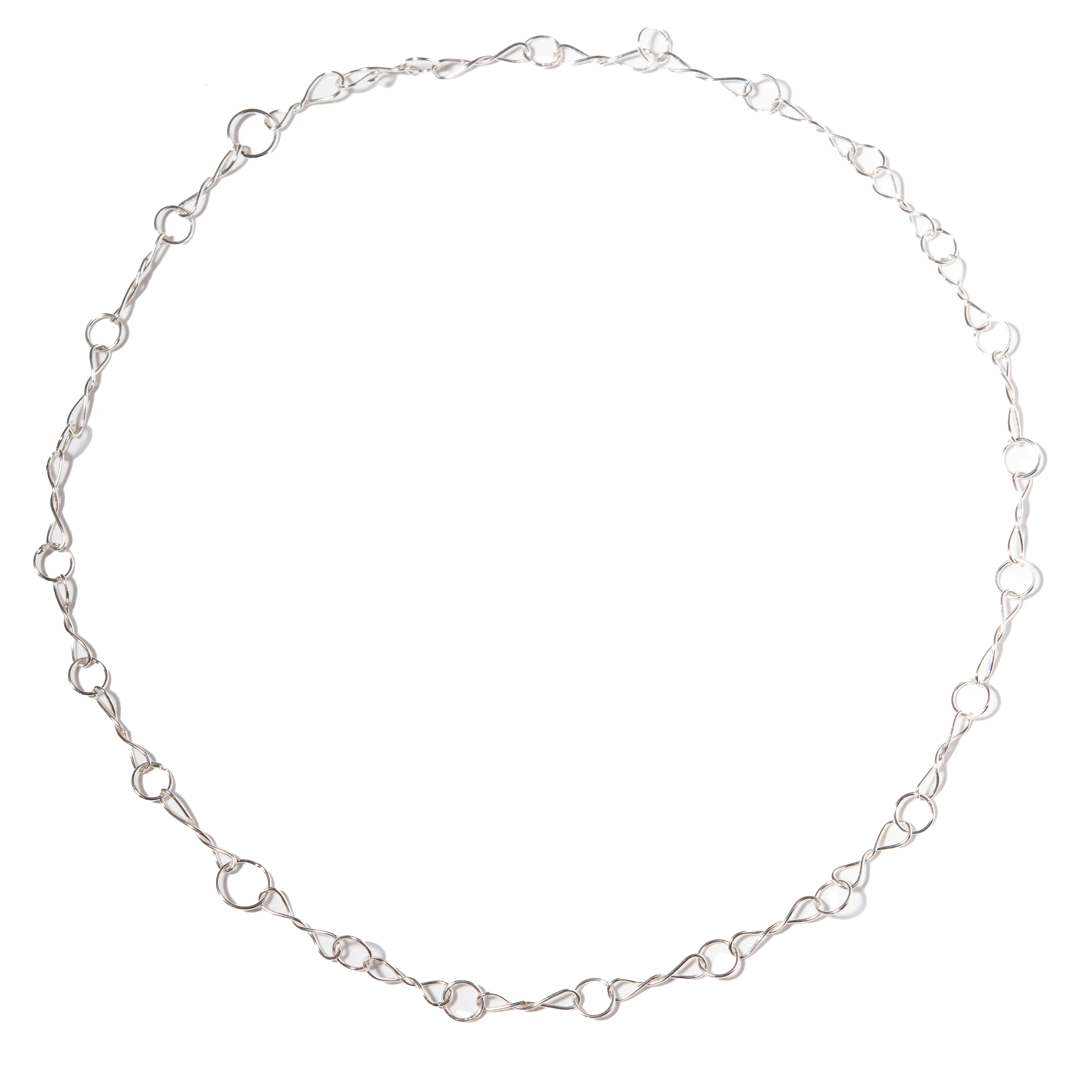 Living Links in Fine Silver Horse Bit Chain Necklace