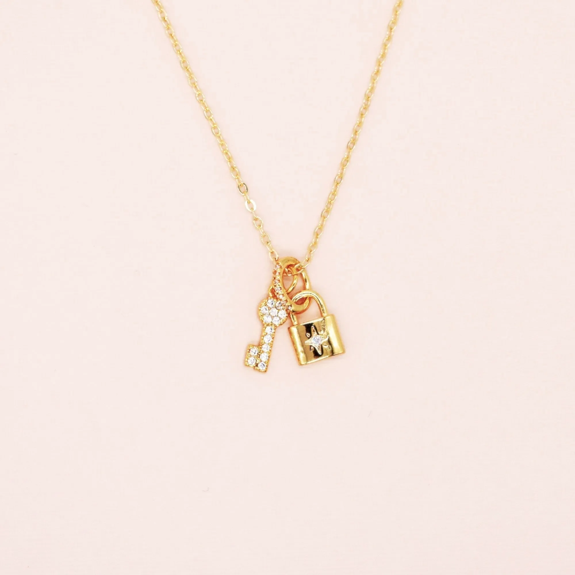 Lock & Key Pendant Necklace