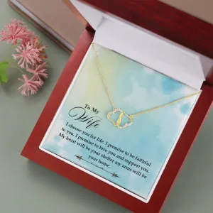Love and Support you-Everlasting Love Gold Hearts Necklace for Wife