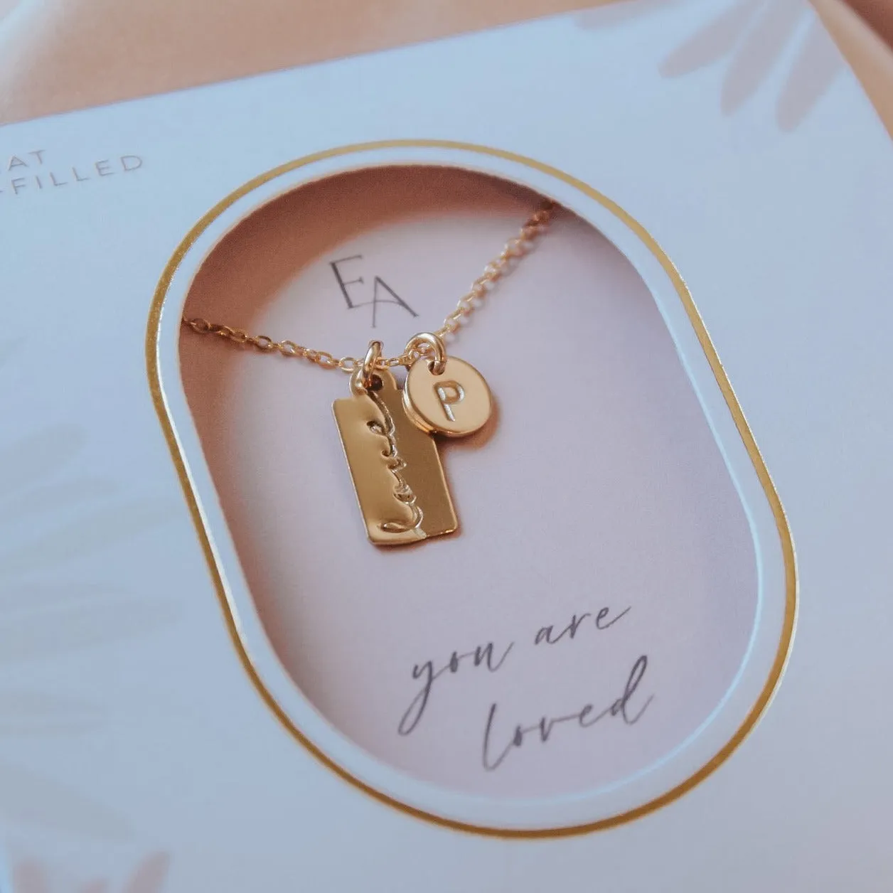 Love Bar Initial Necklace