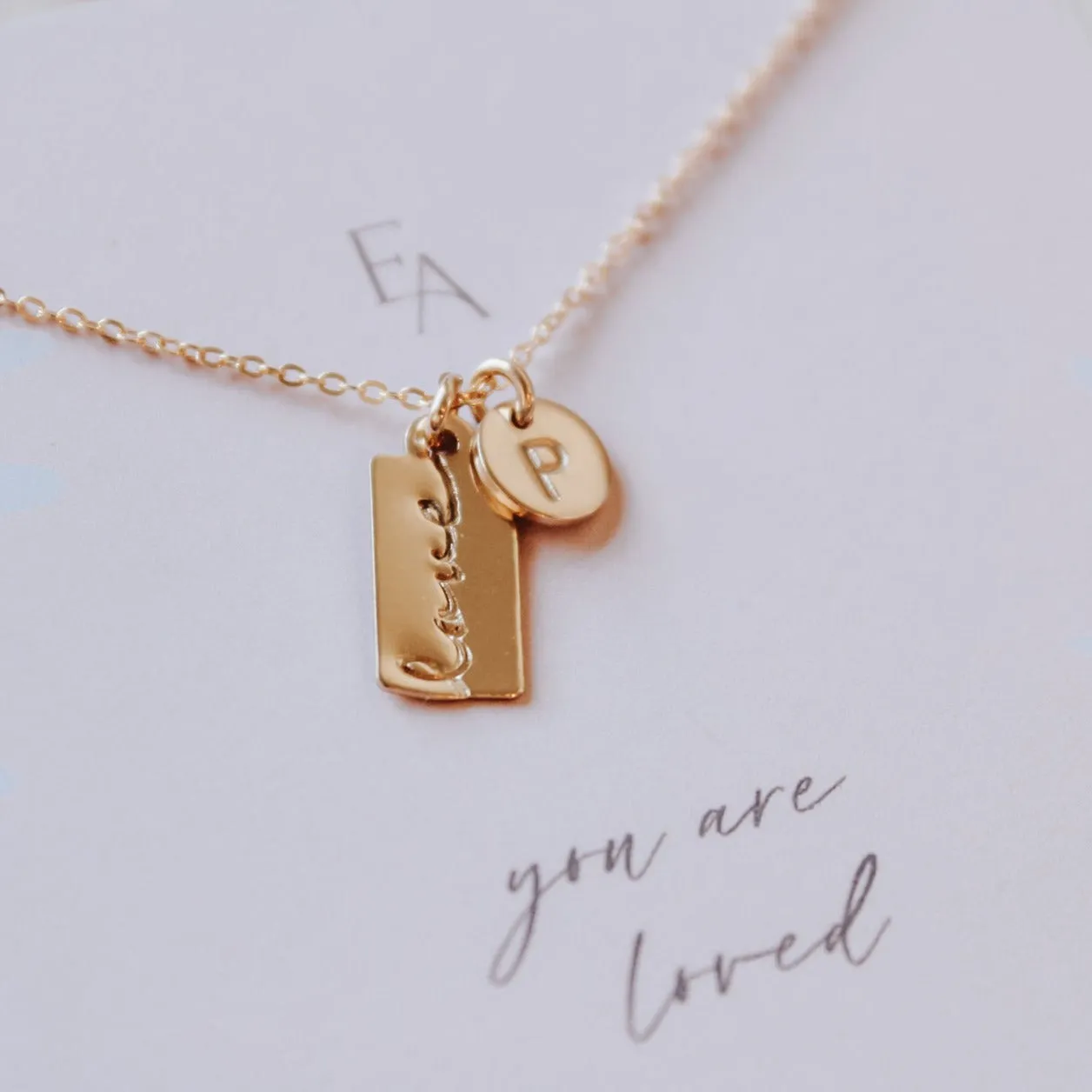 Love Bar Initial Necklace